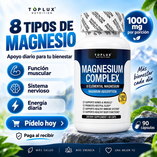 Magnesium Complex | 8 Tipos de Magnesio | 90 Cápsulas