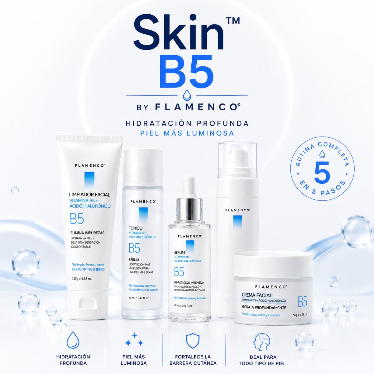 ✨ Kit Premium Skin™ B5 by Flamenco | Hidratación Profunda y Luminosidad Natural 💙
